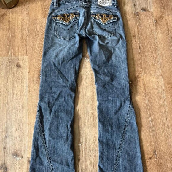 Y2K Vintage 90’s Angel Blue Jeans Low rise, flared Size 7 junior or 28 Waist - Picture 5 of 8